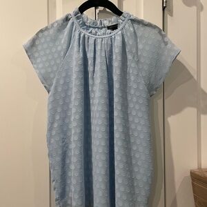 Ann Taylor Sky Blue Textured Blouse